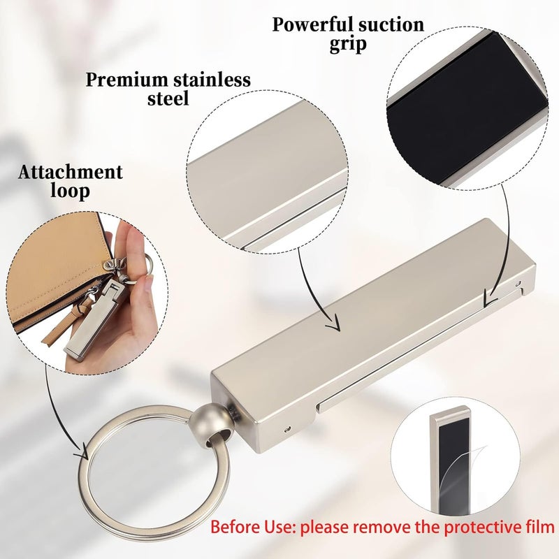 BULFULL Purse Hook for Table, Instant Bag Purse Hook Hanger Holder for Table Desk Folding Handbag Table Hook Hanger for Women Mobile Phone Stand Holder(Platinum) - Image 5